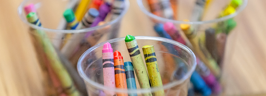 Cups of crayons